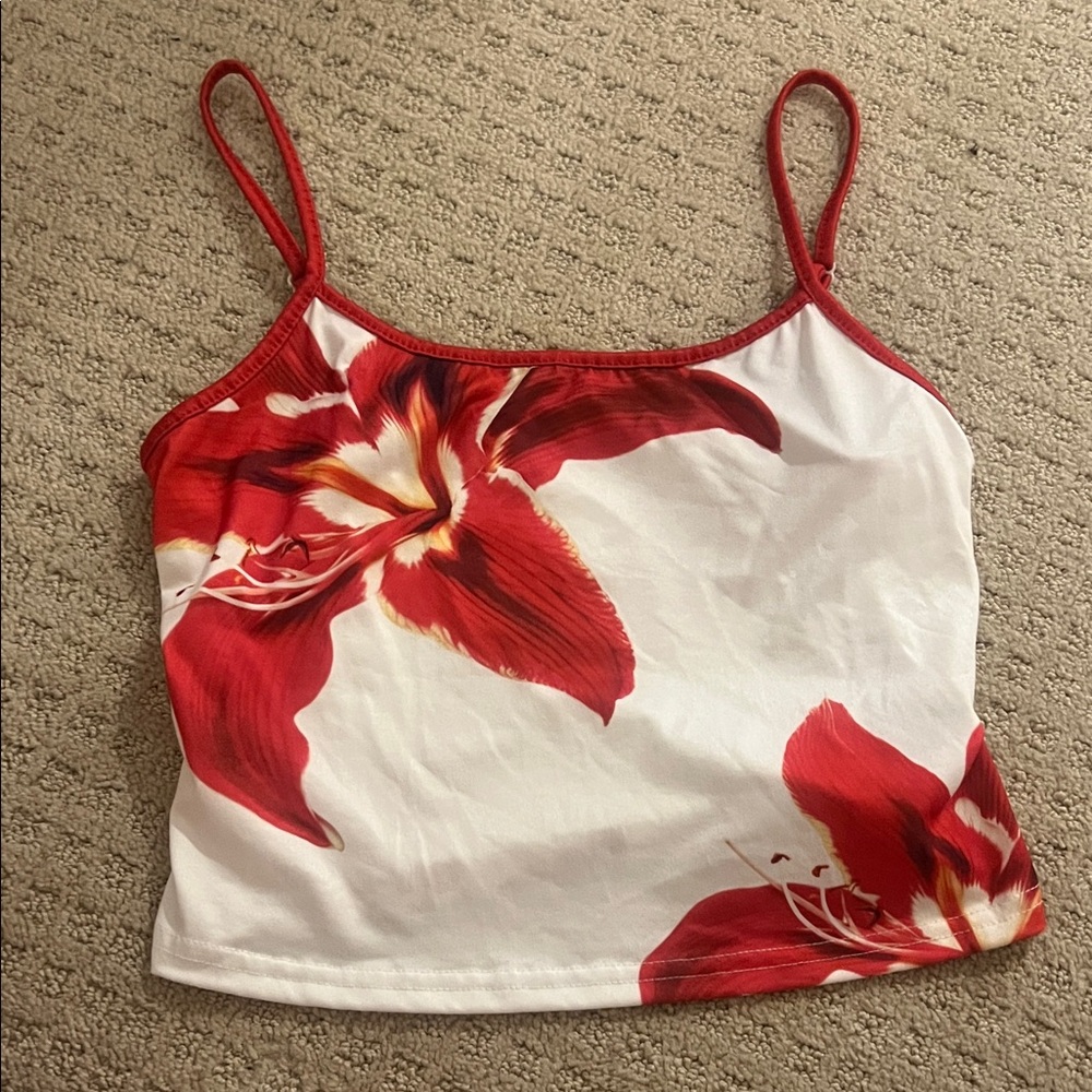 SHEIN Red Floral Camisole Top